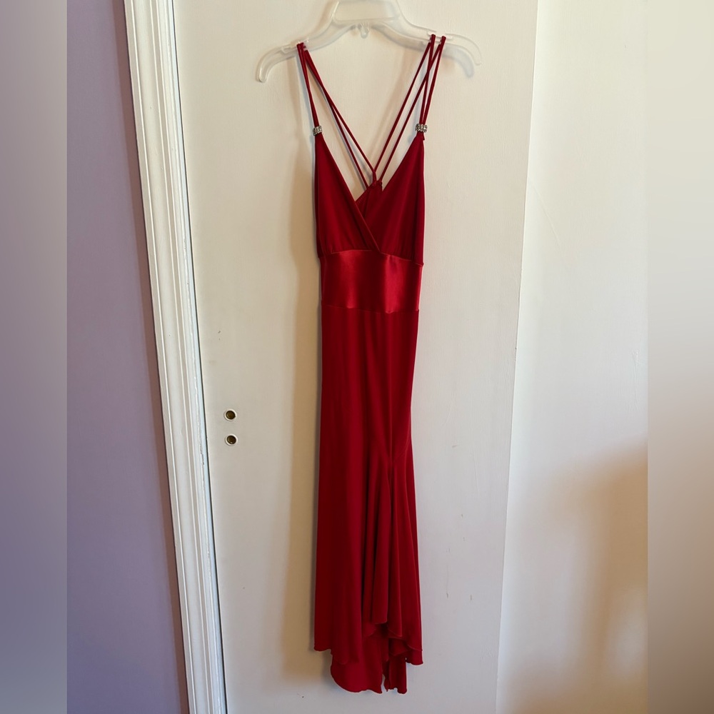 Heron Preston Red Strappy V‑Neck Maxi Dress